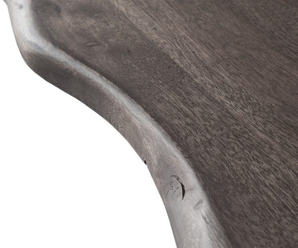 Jídelní stůl Edge 140x90 Acacia Platinum Stainless Steel Wide Live Edge - Image 5