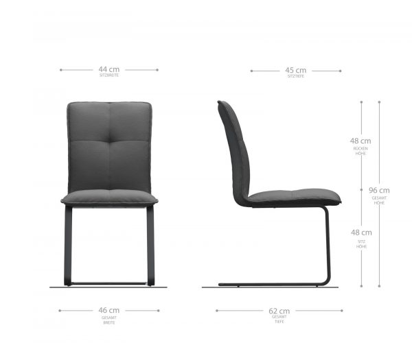 Houpací židle Maddy-Flex Grey Antique Cantilever Flat Black - Image 5