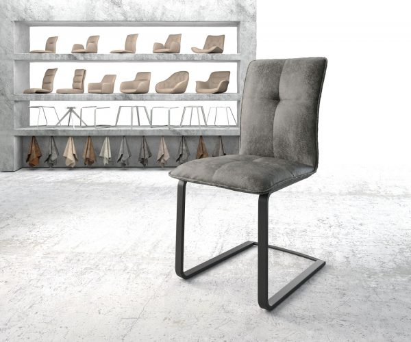 Houpací židle Maddy-Flex Grey Antique Cantilever Flat Black