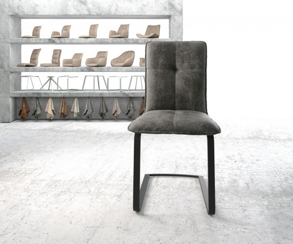 Houpací židle Maddy-Flex Grey Antique Cantilever Flat Black - Image 2