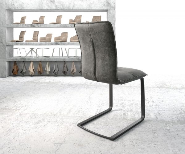 Houpací židle Maddy-Flex Grey Antique Cantilever Flat Black - Image 3