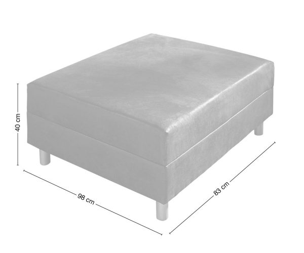 Taburet Clovis B98 x H83 svetlosivý modul texturovaná látka - Image 5