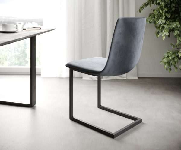 Sada 4 jedálenských stoličiek Trado-Adesso šedý zamatový konzolový model - Image 2
