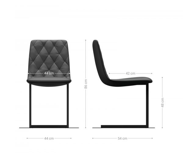 Sada 4 jedálenských stoličiek Trado-Adesso šedý zamatový konzolový model - Image 5