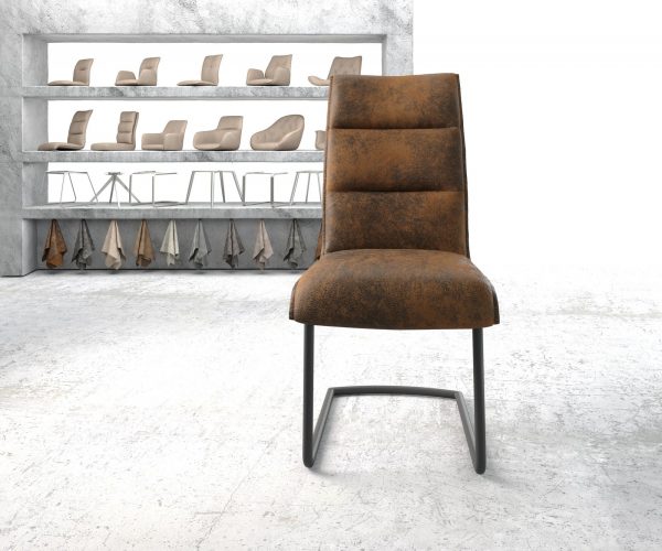 Houpací židle Xantus-Flex Brown Antique Cantilever Round Black - Image 2