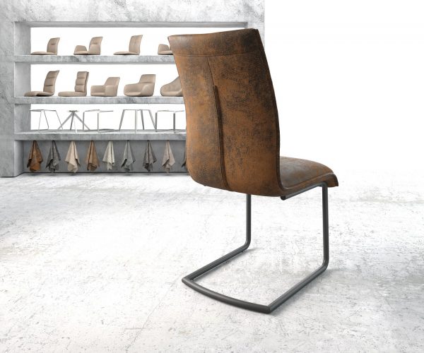 Houpací židle Xantus-Flex Brown Antique Cantilever Round Black - Image 3