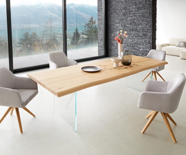 Jedálenský stôl Edge '260x100 cm prírodný dubový live-edge' - Image 7