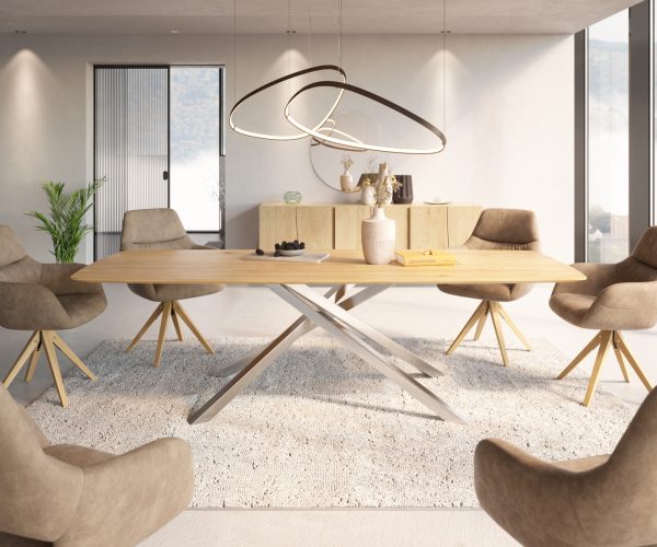 Jedálenský stôl Edge 260x100 cm zaoblený prírodný dub Swiss edge - Image 2