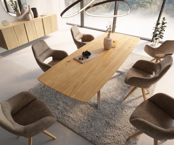 Jedálenský stôl Edge 260x100 cm zaoblený prírodný dub Swiss edge - Image 4