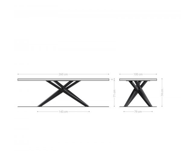 Jedálenský stôl Edge 260x100 cm zaoblený prírodný dub Swiss edge - Image 9