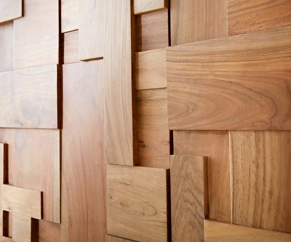 Konferenčný stolík Puzzle 120 cm prírodná akácia, plávajúci štýl, kovové čierne nohy - Image 3