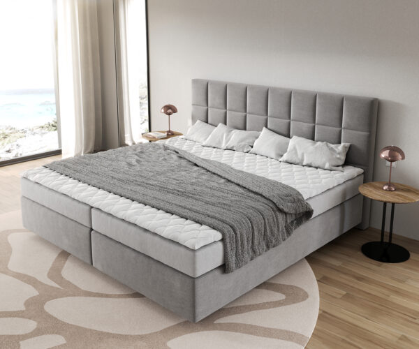 Boxspring posteľ Dream-Great 200x200 cm mikrovlákno s bonelovou matracom a polyuretánovým topperom Dream-Fine - Image 4