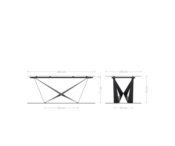 Jedálenský stôl Edge 200x100 keramika Calacatta Luxe bielo-zlato-šedá Spider plochá oceľ čierna - Image 8