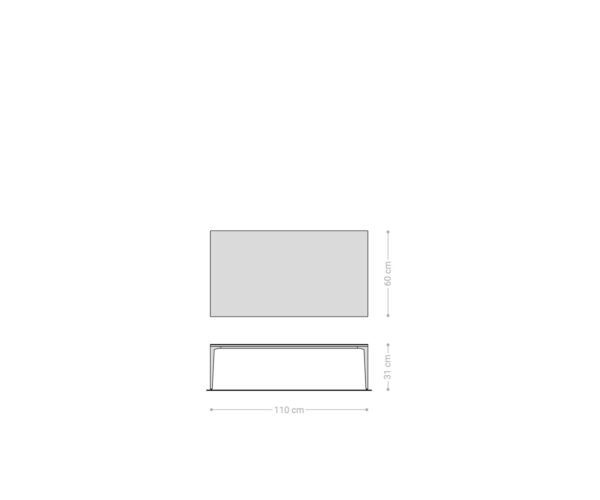 Konferenčný stolík Levente 110x60 cm keramika Laminam®Noir Desir hnedá podstava kov efektová úprava titán - Image 8