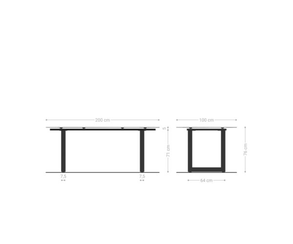 Jedálenský stôl Edge 200x100 keramický Minas Melange bielo-béžový podstavec nerezový úzky - Image 8