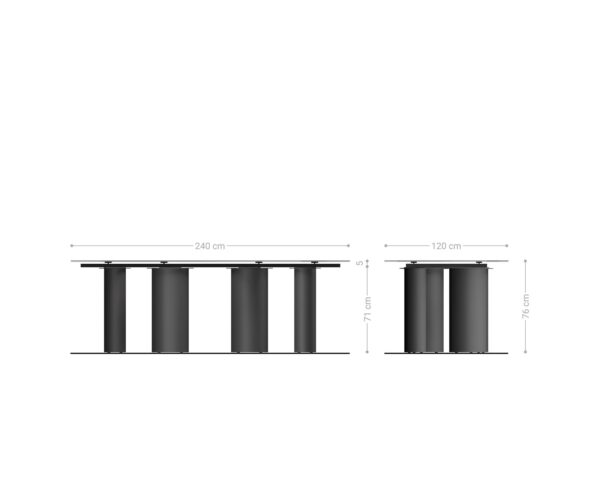 Jedálenský stôl Edge lodopádový keramický Calacatta Luxe bielo-zlato-sivý 240x120 pilier nerezová oceľ - Image 8