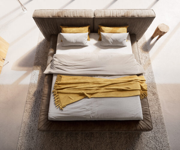 Čalúnená posteľ Coperti mikrovlákno taupe vintage 180 x 200 cm - Image 6