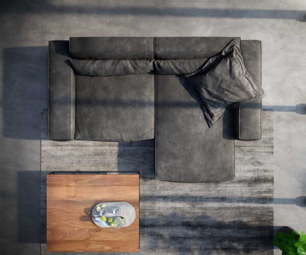 Rohová pohovka Sirpio XL 270x170 cm imitácia kože vintage antracitová variabilné ležadlo - Image 6