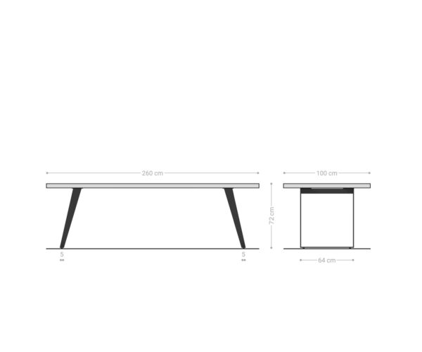 Jedálenský stôl Edge 260x100 cm prírodný dubový live-edge - Image 9