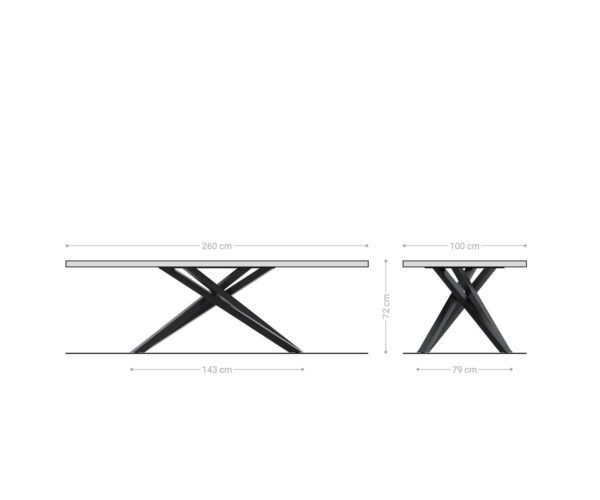 Jedálenský stôl Edge '260x100 cm prírodný dubový live-edge' - Image 9