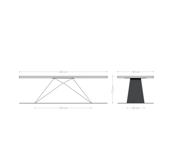 Jedálenský stôl Edge 260x100 cm prírodný dubový živý okraj - Image 9