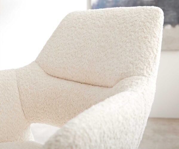 Jedálenská stolička Yago-Flex XL s podrúčkami, krížová podnož, široké, čierne, biele bouclé - Image 5