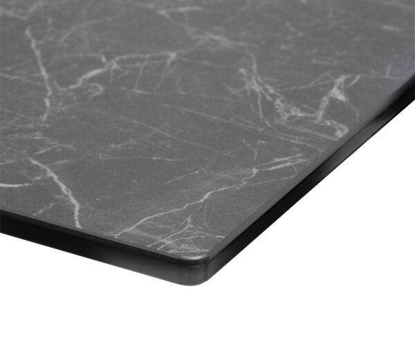 Jedálenský stôl Edge 200x100 cm keramika Laminam® Nero Greco sivý, šikmý rám kov čierny - Image 7