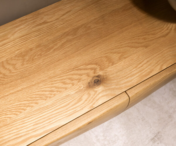 Komoda New Live-Edge 145 cm prírodný dub 3 dvere sklenená noha - Image 2