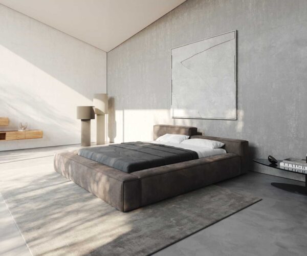 Čalúnená posteľ Kalinea microvlákno taupe vintage 140 x 200 cm