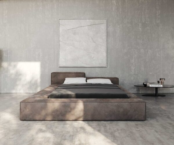 Čalúnená posteľ Kalinea microvlákno taupe vintage 140 x 200 cm - Image 2