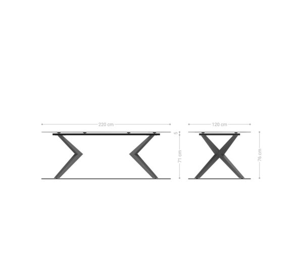 Jedálenský stôl Edge oválny 220x120 keramika Iris FMG Patagonia Lappato Zenthara angular nehrdzavejúca oceľ - Image 7