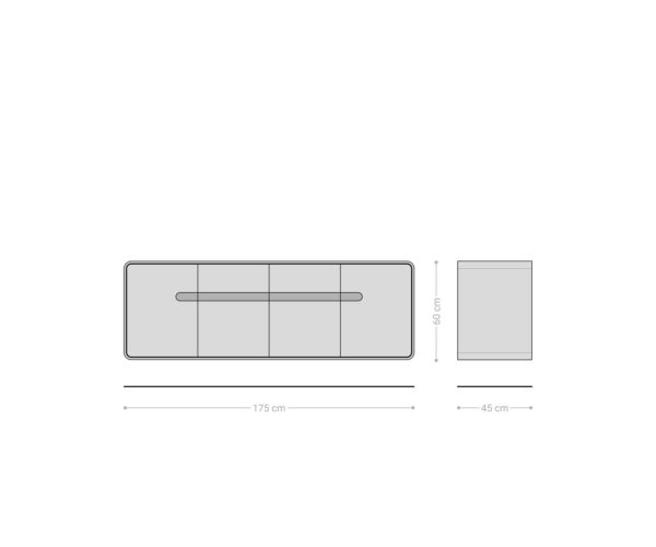 TV stolík Anaya 200 cm akácia natural 4 dvere plávajúca - Image 9