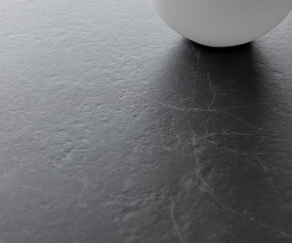 Jedálenský stôl Edge 300x100 cm keramická doska Laminam® Nero Greco antracit Estelar okrúhly nerezový rám - Image 5