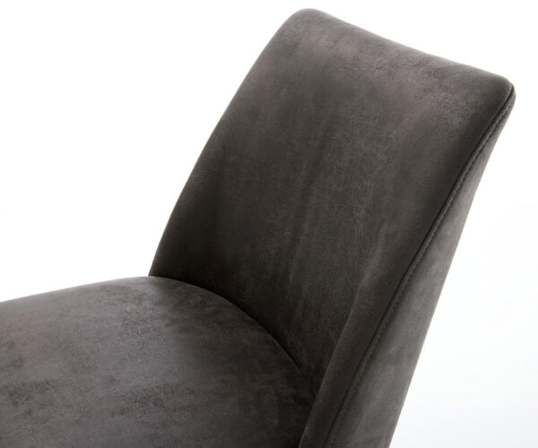 Jedálenská stolička Elso-Flex mikrovlákno antracit vintage krížový rám široký efekt povrch titánový 360° otočný s hojdačkou jadro z taštičkových pružín - Image 4