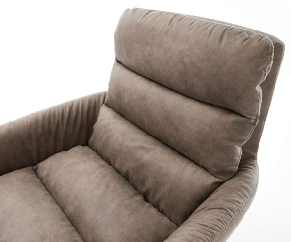 Jedálenská stolička Abelia-Flex s podrúčkami mikrovlákno taupe vintage krížový rám široký grafit 360° otočné s hojdačkou - Image 4