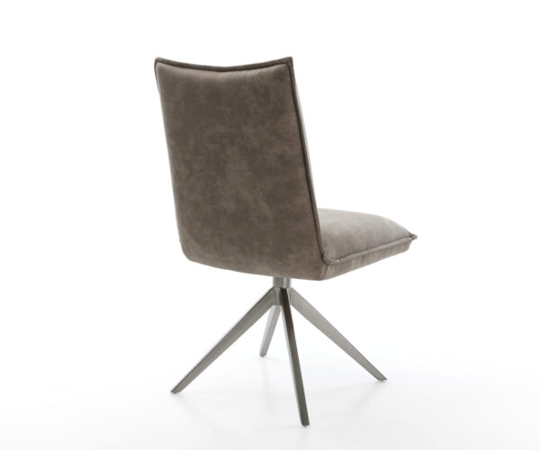 Otočné kreslo Lelio-Flex mikrovlákno taupe vintage krížový rám široký grafit 360° otočná funkcia hojdania jadro s vreckovými pružinami - Image 5