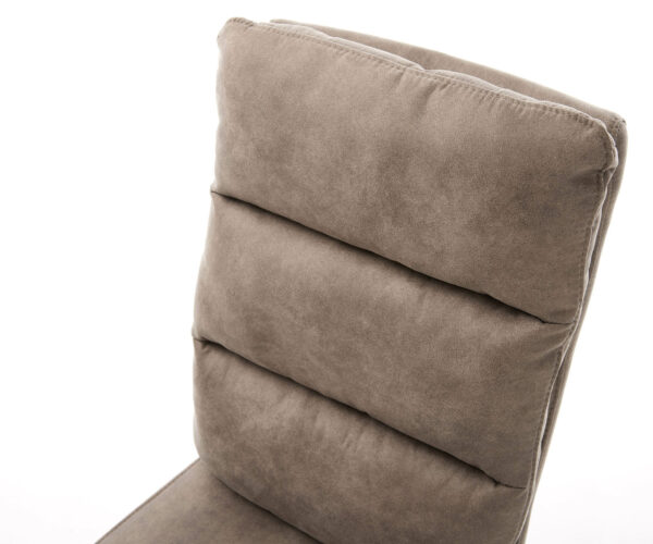 Jedálenská stolička Pela-Flex mikrovlákno taupe vintage krížový rám široký kov čierny 360° otočný s hojdačkovou funkciou jadro s vreckovými pružinami - Image 4