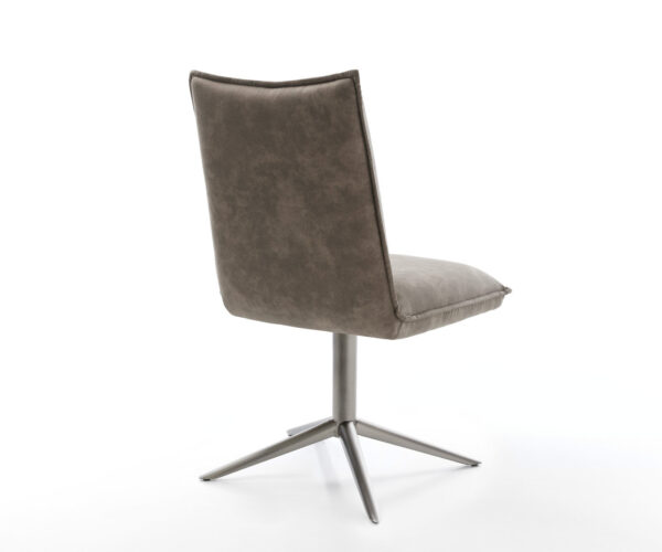 Jedálenská stolička Lelio-Flex mikrovlákno taupe vintage, krížová základňa grafitová, otočné o 360°, funkcia hojdania, jadro s vreckovými pružinami - Image 5
