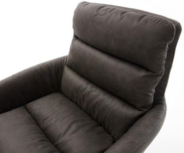 Jedálenská stolička Abelia-Flex s podrúčkami, mikrovlákno antracit vintage, krížový rám, široký, kovový čierny, otočný o 360°, funkcia hojdania - Image 4