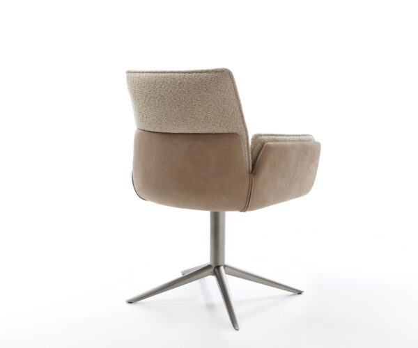 Jedálenská stolička Nela-Flex zmiešané materiály taupe, krížová základňa grafit, otočné o 360°, funkcia hojdačky - Image 5