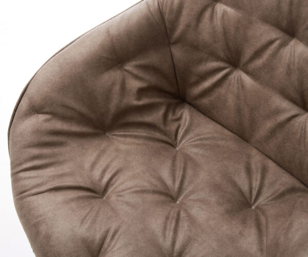 Jedálenská stolička Gaio-Flex mikrovlákno taupe vintage krížový rám široký nerezová oceľ 360° otočné s hojdačkovou funkciou - Image 4