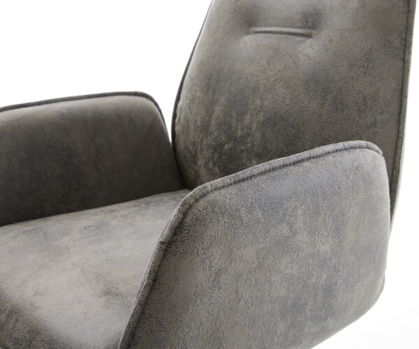 Jedálenská stolička Zoa-Flex mikrovlákno sivá vintage tenká podstava čierna vrecková pružina - Image 4