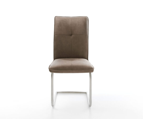 Jedálenská stolička Maddy-Flex taupe vintage konzolová okrúhla nerezová oceľ - Image 2