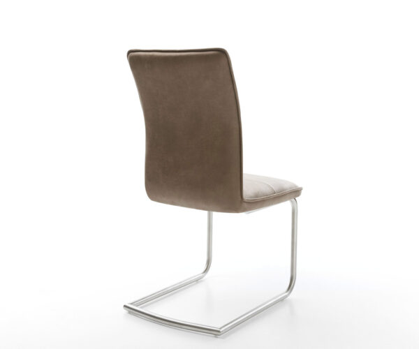 Jedálenská stolička Maddy-Flex taupe vintage konzolová okrúhla nerezová oceľ - Image 5