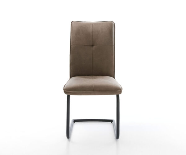 Jedálenská stolička Maddy-Flex mikrovlákno taupe vintage jedálenská stolička okrúhla čierna - Image 2