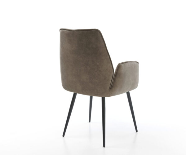 Jedálenská stolička Zoa-Flex mikrovlákno taupe vintage 4-nohá zúžená čierna vrecková pružina - Image 5