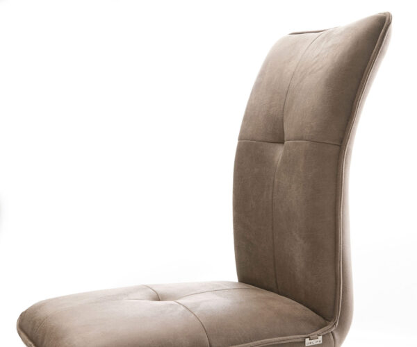 Jedálenská stolička Maddy-Flex mikrovlákno taupe vintage 4-nohá zúžená čierna - Image 4