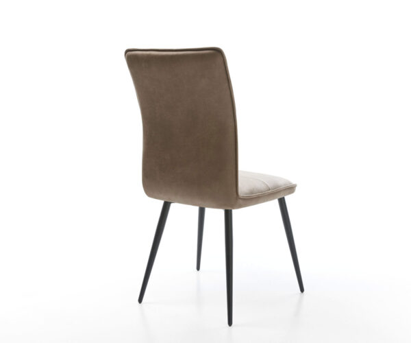Jedálenská stolička Maddy-Flex mikrovlákno taupe vintage 4-nohá zúžená čierna - Image 5