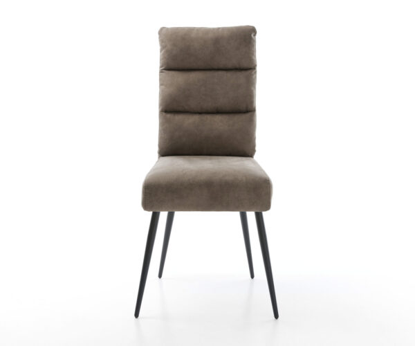 Jedálenská stolička Pela-Flex mikrovlákno taupe vintage 4-nohá zúžená čierna vrecková pružina - Image 2