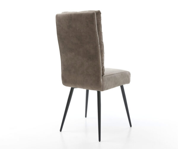 Jedálenská stolička Pela-Flex mikrovlákno taupe vintage 4-nohá zúžená čierna vrecková pružina - Image 5